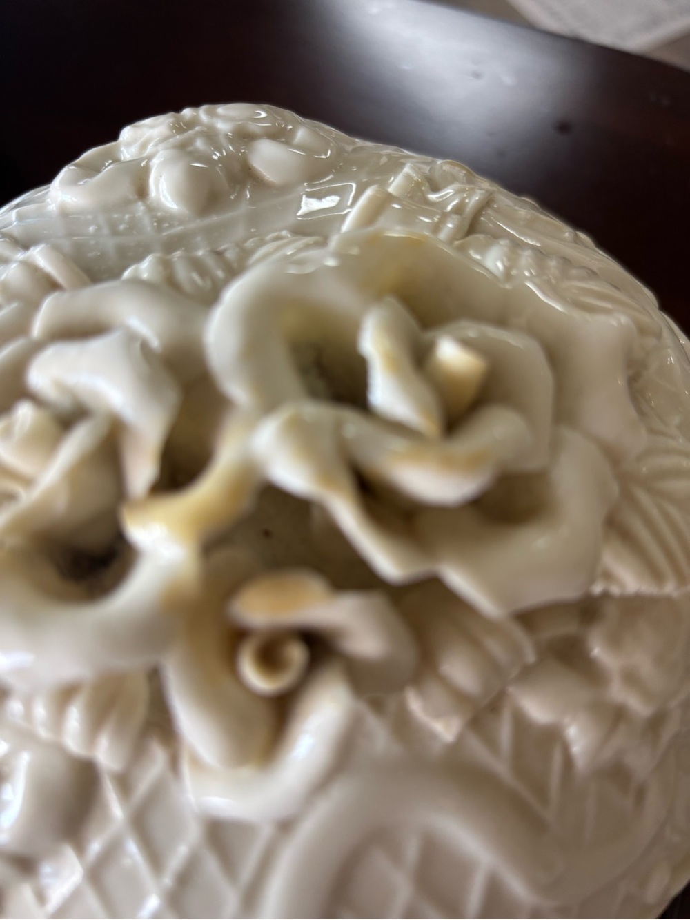 Cream Floral Ceramic Decorative Jar